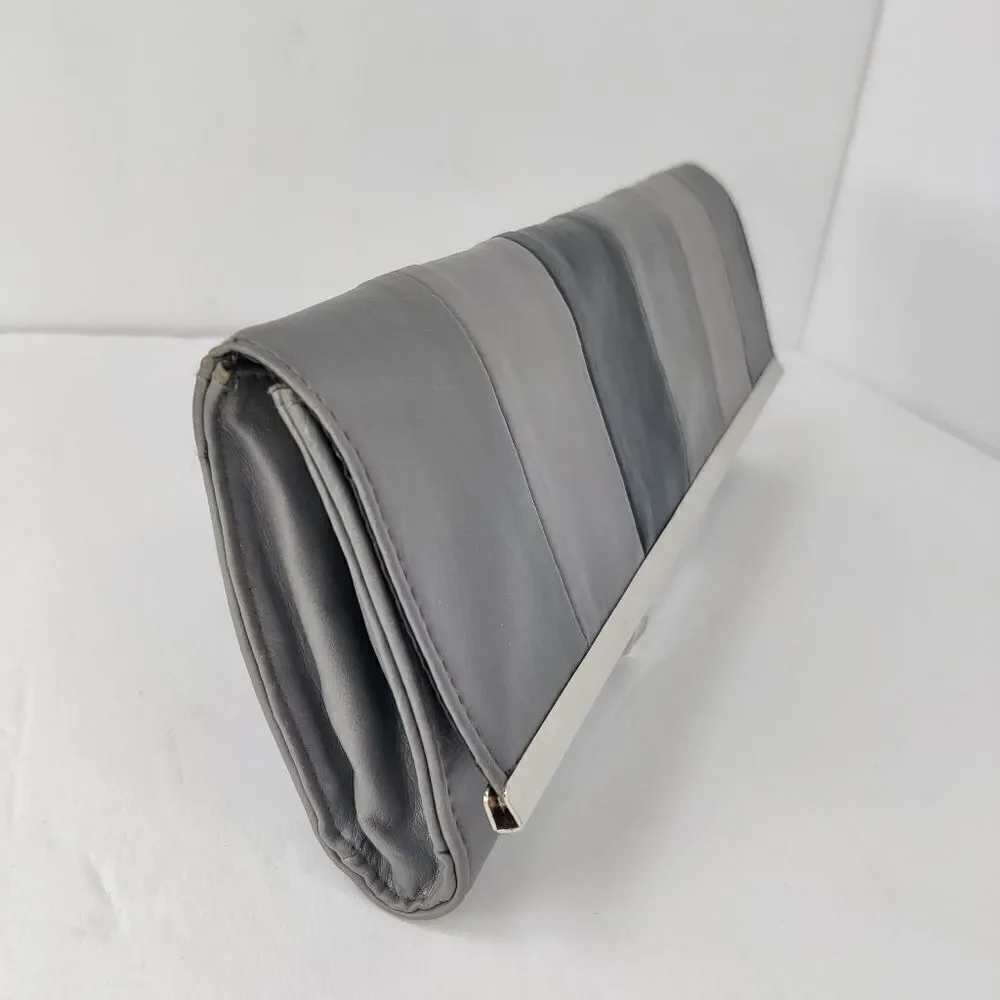 Bonita Clutch Bag Black and Gray Wide Stripe Color Block Wallet